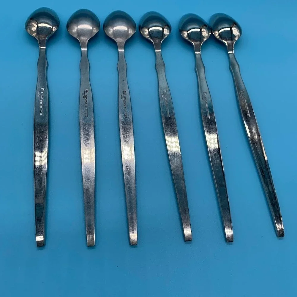 Vintage‎ Iced Tea Spoons Set of 6 Peeress by Eldan Stainless Steel Japan